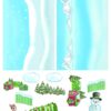 CD11200 Yvonne Creations 3D Ark Background Sheet Bubbly Girls Christmas snemand klippeark bambi juletræ