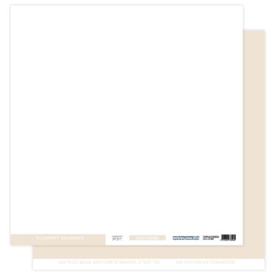 FDPU123003 Florilèges Design Papier Uni Duo Ivoire elfenben hvid karton papir 30x30