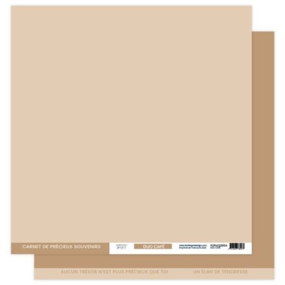 FDPU123004 Florilèges Design Papier Uni Duo Café brun beige karton papir 30x30