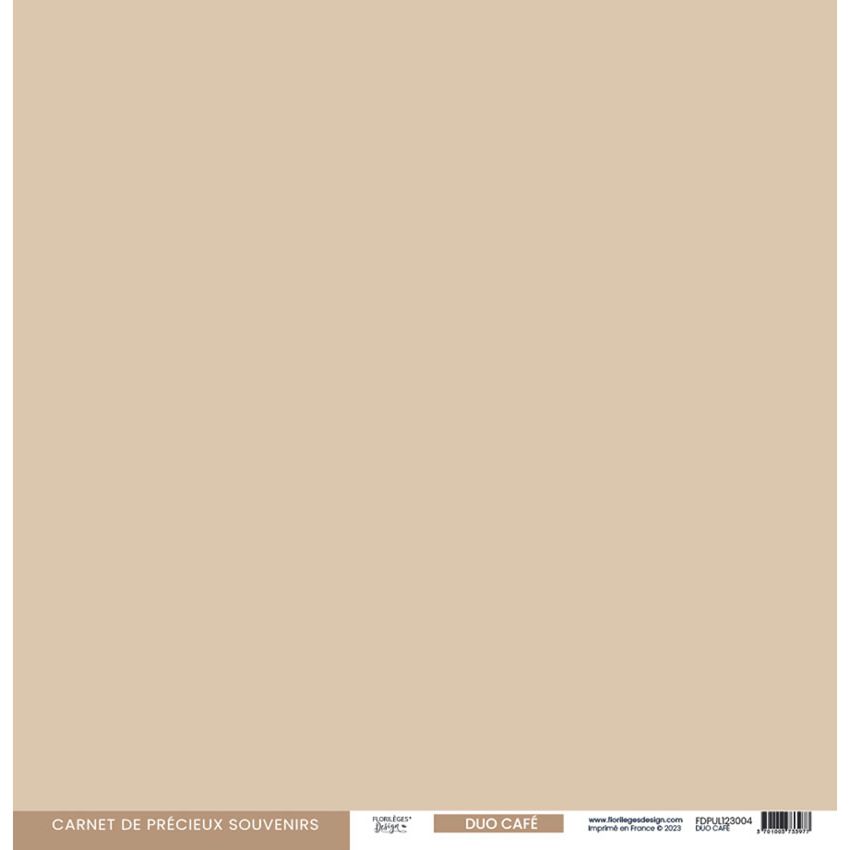 FDPU123004 Florilèges Design Papier Uni Duo Café brun beige karton papir 30x30
