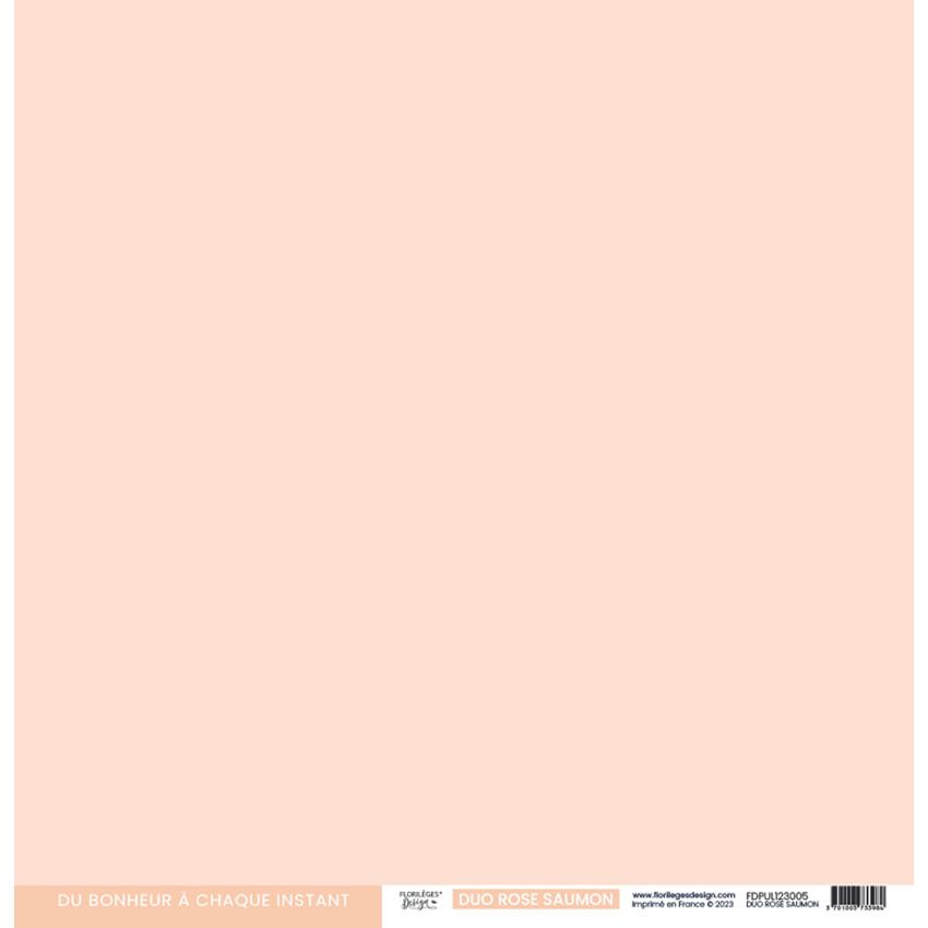 FDPU123005 Florilèges Design Papier Uni Duo Rose Saumon fersken farvet laksefarvet lyserød orange karton papir 30x30