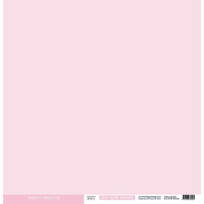 FDPU123010 Florilèges Design Papier Uni Duo Rose Dragée lyserød pink karton papir 30x30