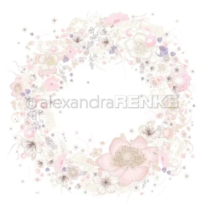 P-AR-10.3136 Alexandra Renke Design Paper Wreath with Large Blossom blomster krans