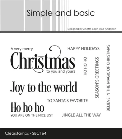 SBC164 Simple and Basic clearstamp Merry Christmas juletekster engelsk glædelig jul god jul
