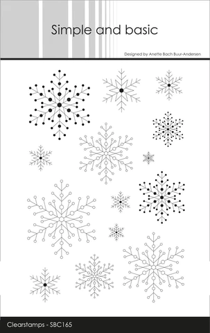 SBC165 Simple and Basic clearstamp Snowflake Background snefnug iskrystaller stempel stempler baggrund