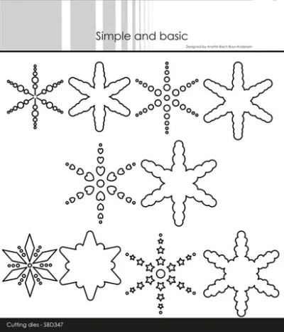 SBD347 Simple and Basic die Cut Out Stars stjerner julestjerner hjerter pynt farbton