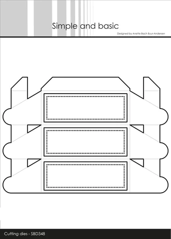 SBD348 Simple and Basic die Oblong Rosette Box boks æsker med foldelukning