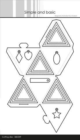 SBD349 Simple and Basic die Diamondbox æske boks diamantformet trekantet