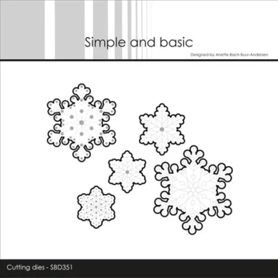 SBD351 Simple and Basic die Snowflakes - Outline for SBC165 snefnug stempel stempler