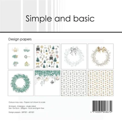 SBP521 Simple and Basic design papers Elegant Christmas julepapir kranse karton nøddeknækkere