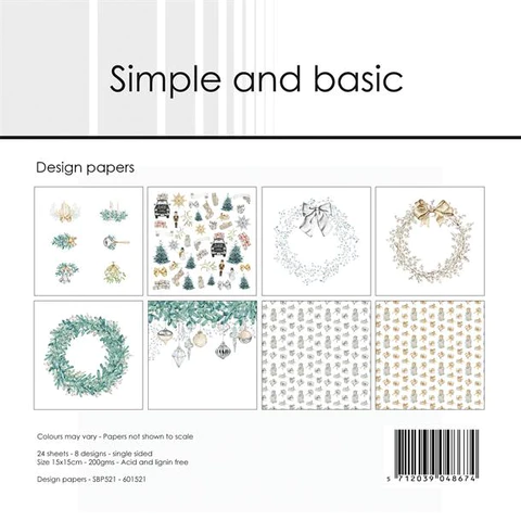 SBP521 Simple and Basic design papers Elegant Christmas julepapir kranse karton nøddeknækkere