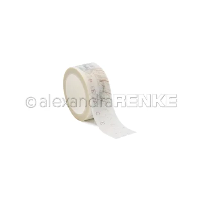 Wt-AR-FL0090 Alexandra Renke washi tape Oliven Peace washitape olivengrene fred tekster