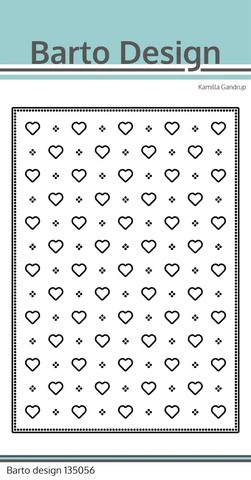 135056 Barto Design Dies A6 Backcover - Hearts coverplate hjerter