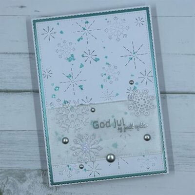 135057 Barto Design Dies A6 Backcover - Snowflake snefnug baggrund iskrystaller julekort