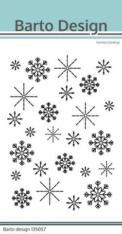 135057 Barto Design Dies A6 Backcover - Snowflake snefnug baggrund iskrystaller julekort