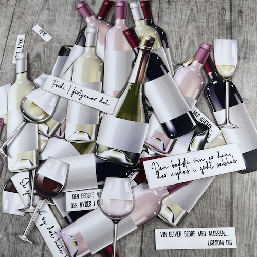 1968 Dan Cuts Vin DanCuts rosé rødvin hvidvin vinflasker vinglas champagne champagne glas fest ephemera