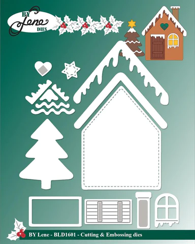 BLD1601 By Lene Dies Gingerbread House peberkage hus honningkage hus cookies småkager julekager julehus