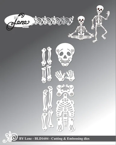 BLD1604 By Lene Dies Skeleton skelet halloween