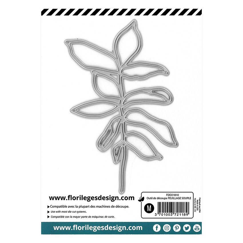 FDD21810 Florilèges Design die Feuillage Souple blødt løv blad ramme bladgren gren kvist med blade