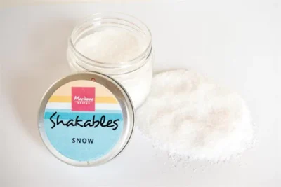 LR0055 Marianne Design shakeables Snow sne glimmer glitter shakerfyld shaker kort shakerkort