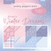 PB7067 Marianne Design paperpad Eline's Winter Dreams papirblok karton snefnug iskrystaller grangrene ternet
