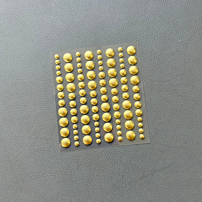 SBA031 Simple and Basic Enamel Dots Metallic Pale Gold Matte guld enamel klistermærker dots