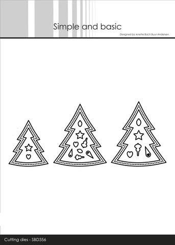 SBD356 Simple and Basic die Christmas Trees julekugler kræmmerhuse julelys stjerner juletræer