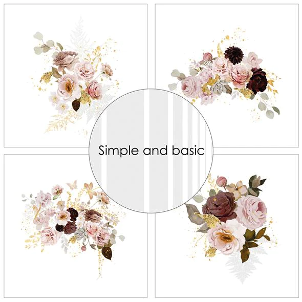 SBP722 SBP522 Simple and Basic Design Papers Autumn Flowers blomster karton kranse efterårsfarver