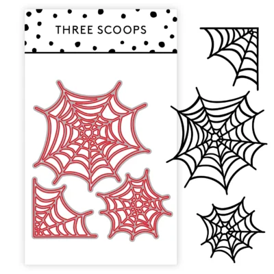 Three Scoops DIES TSCD0292 Spindelvæv die Edderkopper Halloween