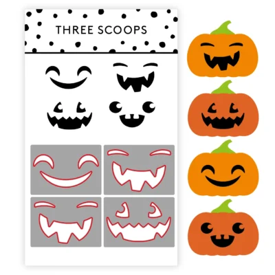 Three Scoops DIES TSCD0298 Græskaransigter die Halloween