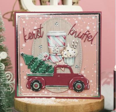 YCD10322 Yvonne Design dies Christmas Truck bil juletræer julegaver pakker driving home for christmas
