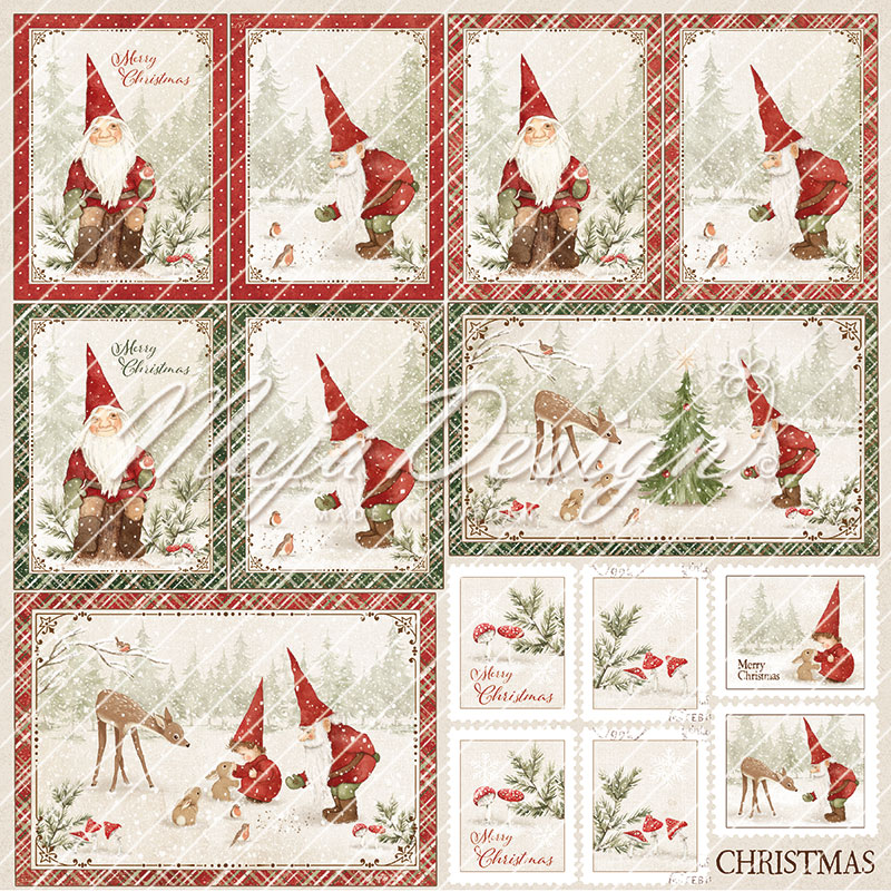 1310 - Woodland Christmas - Ephemera Maja Design Jul Diecutting Diecuts Julemand, nisser, skovens dyr, dådyr, svampe julemotiver