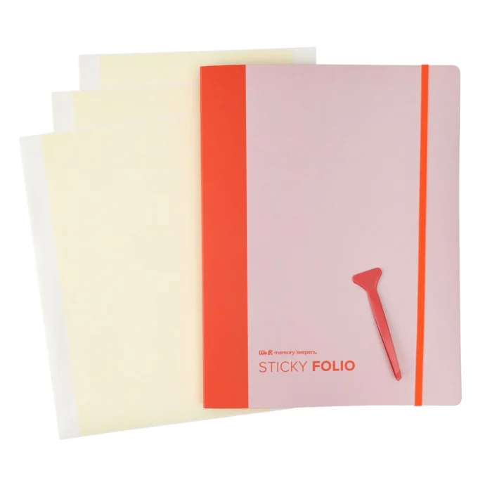 60000987 We R Makers • Sticky Folio Red 5pcs forside lim klistermærker maker pincet