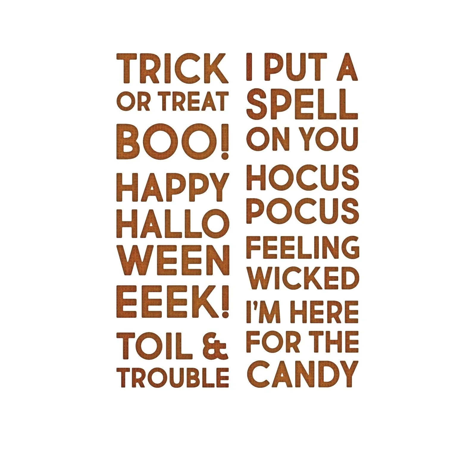 665995 Sizzix Tim Holtz die Bold Text Halloween tekster i put a spell on you hocus pocus trick or treat boo tekster
