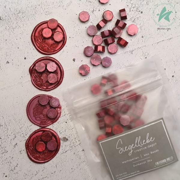 CD-SW-026 Creative Depot wax beads Dark Red Mix voksperler vokssegl mørkerøde