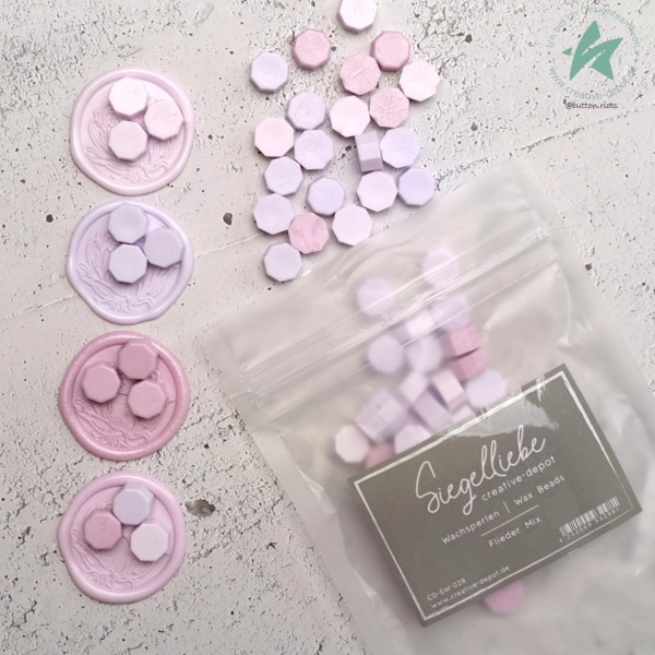 CD-SW-028 Creative Depot wax beads Lilac Mix lilla violet voksperler