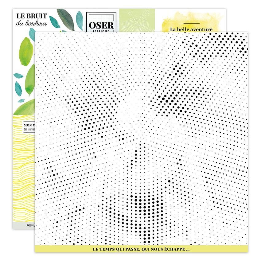 FDPI41910 Florilèges Design Design papir Papier Imprimé Yellow 1 die cuts prikker cirkler mønstret karton