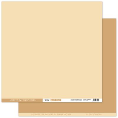 FDPUL223002 Florilèges Design design papir Uni Duo Ocre okkerfarvet orange gul ensfarvet karton papir 30x30