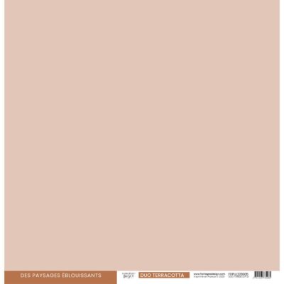 FDPUL223005 Florilèges Design design papir Uni Duo Terracotta orange lyserød gul terrakotta karton papir 30x30