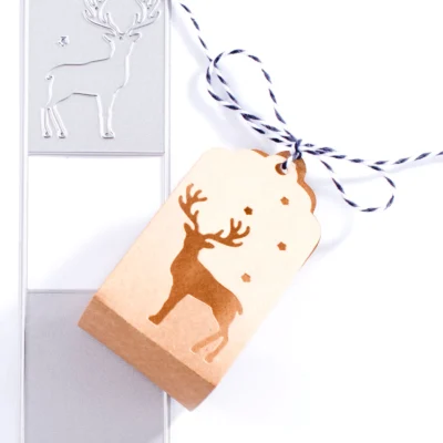 MB-SS-210 Mundart Stempel • Cutting Die box with deer vaessen creative rensdyr dådyr rådyr tag