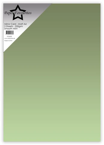 PFSS011 Paper Favourites Mirror Card Mat Opalescent Green grønt lysegrøn metallisk karton