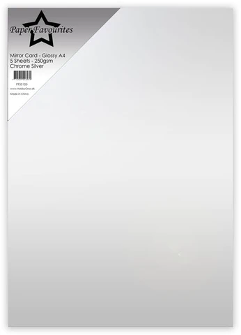 PFSS103 Paper Favourites Mirror Card Chrome Silver metallisk karton sølv spejlblank