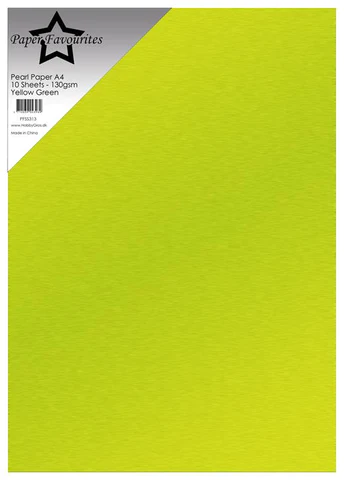 PFSS313 Paper Favourites Pearl Paper Yellow Green lime grøn gugrøn perlemorseffekt papir