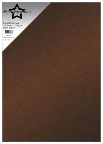 PFSS404 Paper Favourites Pearl Cardstock Dark Brown mørkebrun karton perlemorseffekt papir