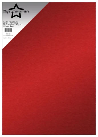 PFSS408 Paper Favourites Pearl Cardstock Orient Red rød karton perlemorseffekt papir