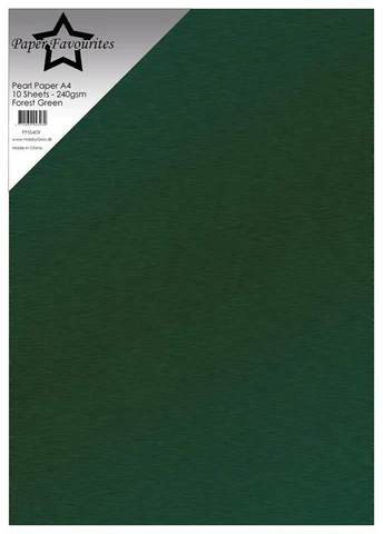 PFSS409 Paper Favourites Pearl Cardstock Forest Green grøn karton perlemorseffekt papir skovgrøn
