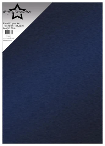 PFSS411 Paper Favourites Pearl Cardstock Magic Blue mørkeblå perlemorseffekt karton papir