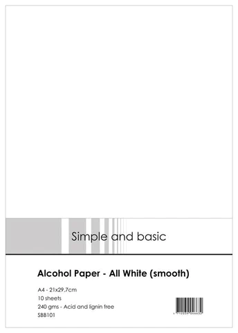 SBB101 Simple and Basic Alcohol Paper All White Smooth alkoholpapir til tuscher ink neenah