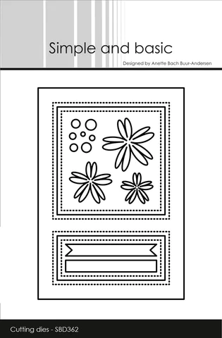 SBD362 Simple and Basic Design die A7 Cover die #1 blomster banner