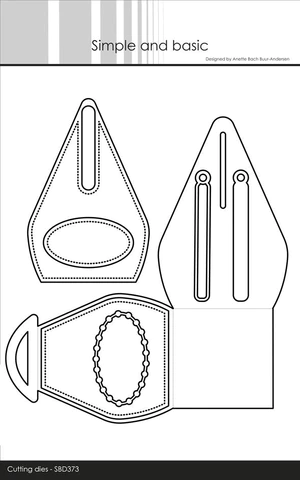 SBD373 Simple and Basic Design die Giftbox with Handle æske med håndtag boks box pynte krans perlekrans